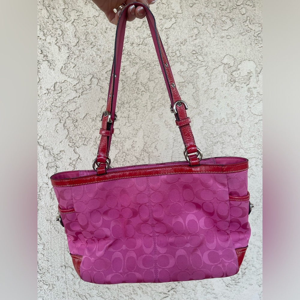 Coach Fuchsia Signature Shoulder Bag - Picture 4 of 16